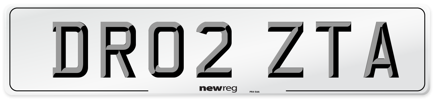 DR02 ZTA Number Plate from New Reg